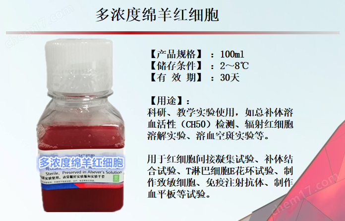 多濃度綿羊紅細(xì)胞