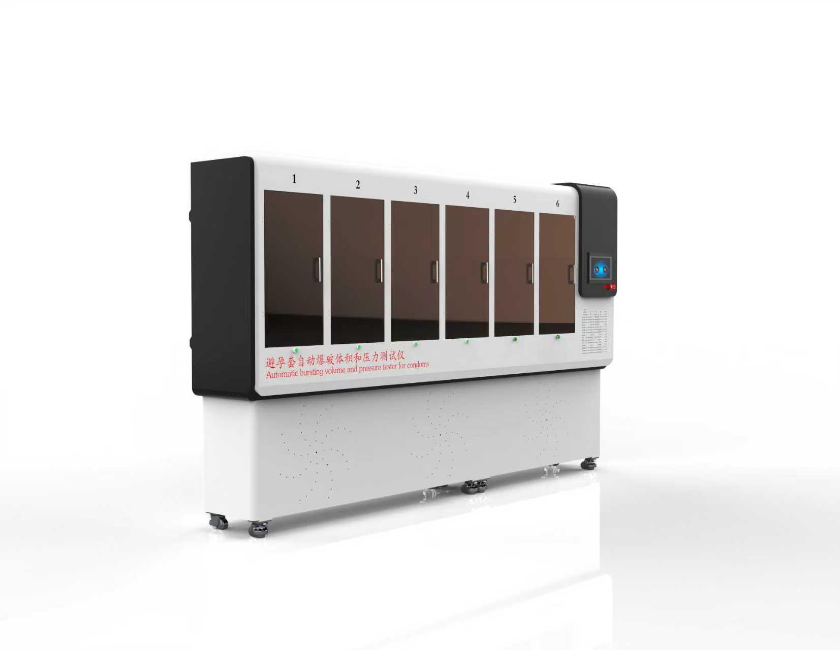 3ac193bcbb7c5c07f1ff43b35983d27a.jpg 避孕套自動爆破體積和壓力測試儀六工位